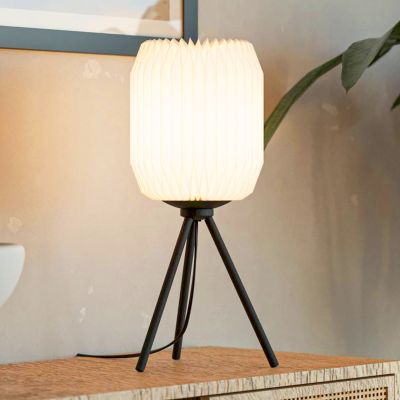 Papper bordslampa vit, Kars, med brytare