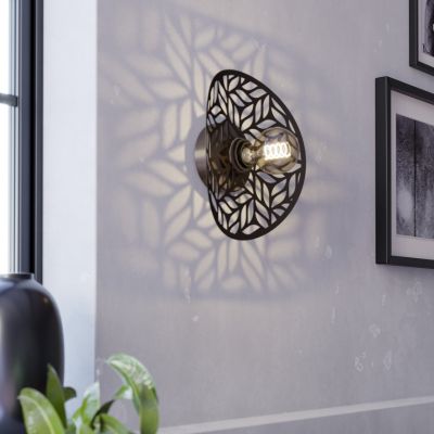 Brons vintage vägglampa stål, Suraj