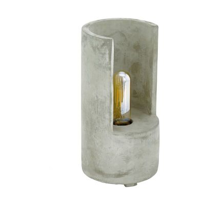 Betong bordslampa grå, Elmas, med brytare