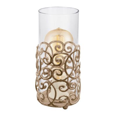 Brun vintage bordslampa stål, Salvator, med brytare