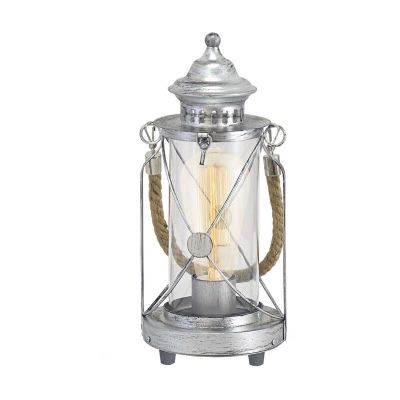 Silver klassisk bordslampa stål, Katoo, med brytare