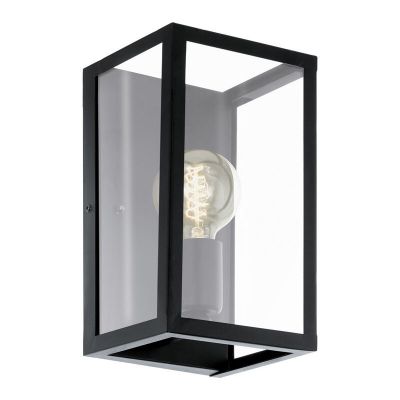 Svart industri vägglampa stål, Yagmur