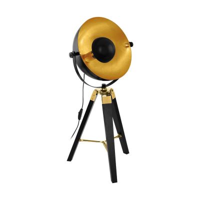Svart modern bordslampa stål, Nickolas, med brytare