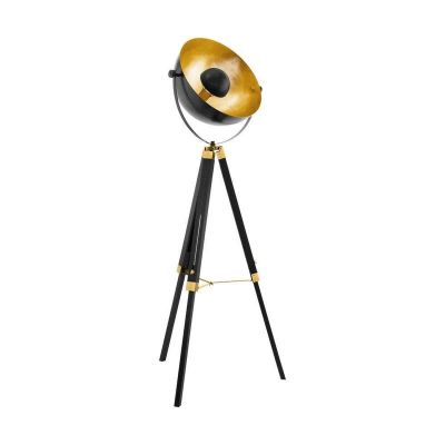 Svart modern golvlampa tre ben stål, Nickolas, med brytare