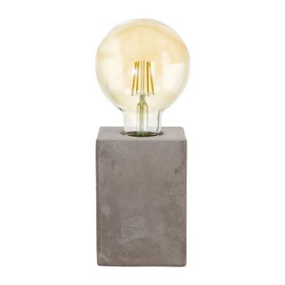 Keramik bordslampa grå, Dylano, med brytare