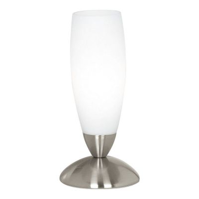 Nickel modern bordslampa glas, Enland, med brytare