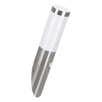 Silver utomhus vägglampa med rörelsesensor plast, Carlein, IP44