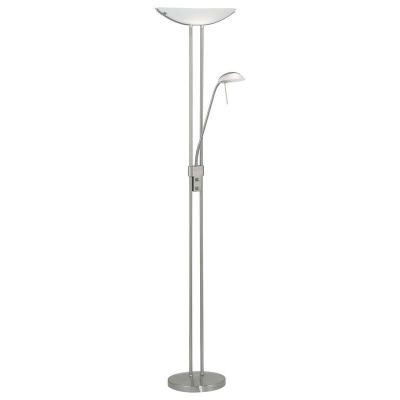 Nickel design läslampa golv glas, Brava, med brytare