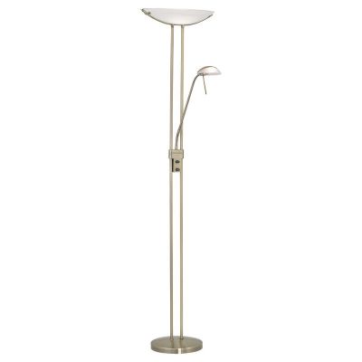 Brons design läslampa golv glas, Brava, med brytare