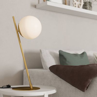 Mässing modern bordslampa glas, Polly, med brytare