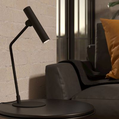 Svart modern bordslampa aluminium, Aleyna, 5W, 3000K LED, med brytare