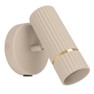 Beige modern vägglampa stål, Vahid, med brytare