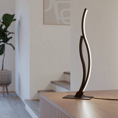 Svart design bordslampa stål, Tevin, 12W, 4000K LED, med brytare