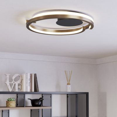 Koppar modern plafond plast, Madhvi, 20W, varm till kall vit justerbar LED, met fjärrkontroll