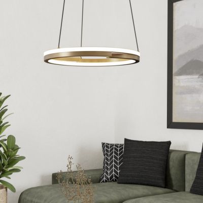 Koppar modern fönsterlampa plast, Madhvi, 20W, varm till kall vit justerbar LED, met fjärrkontroll