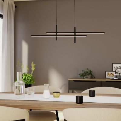 Svart modern fönsterlampa plast, Thera, 20W, 3000K LED