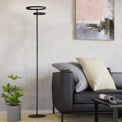 Svart design golvlampa plast, Corwin, 16W, varm till kall vit justerbar LED, med beröringsdimmer