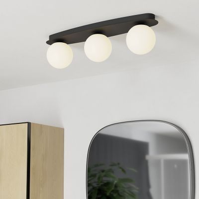 Svart modern taklampa stål, Cornee, 4,2W, 2700K LED, IP44