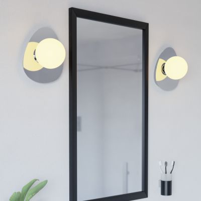 Krom modern vägglampa stål, Cornee, 4,2W, 2700K LED, IP44