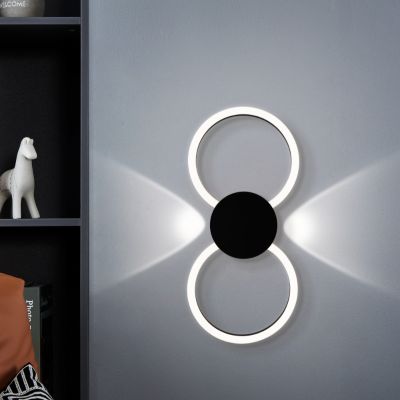 Svart design vägglampa aluminium, Vixa, 20W, 3000K LED