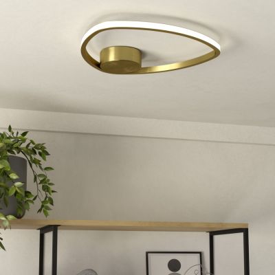 Guld design taklampa aluminium, Minouche, 9,7W, white switch LED