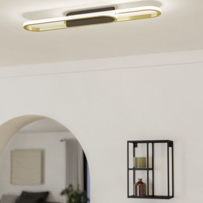 Guld design taklampa aluminium, Crijn, 20W, white switch LED
