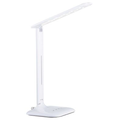 Vit design skrivbordslampa plast, Ayman, 3W, varm till kall vit justerbar LED, med beröringsdimmer