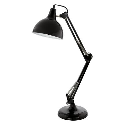Svart industri skrivbordslampa metall, Josha, med brytare