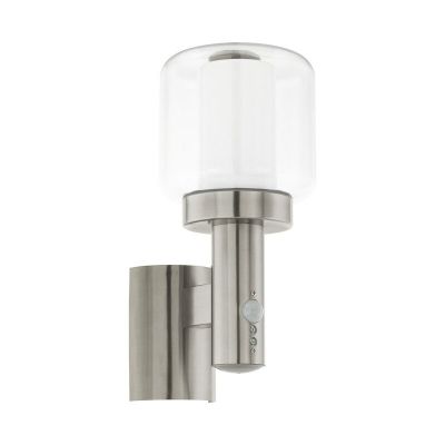 Silver utomhus vägglampa med rörelsesensor glas, Anco, IP44