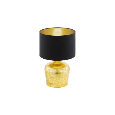Guld modern bordslampa tyg, Elvin, med brytare