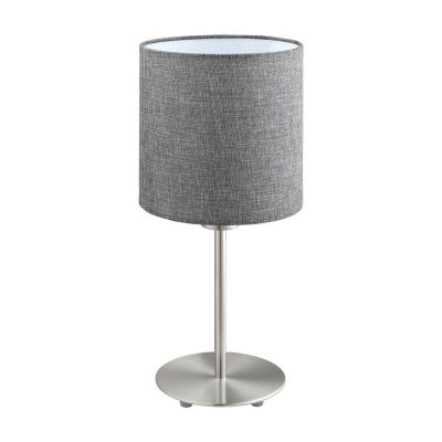 Grå modern bordslampa tyg, Abano, med brytare