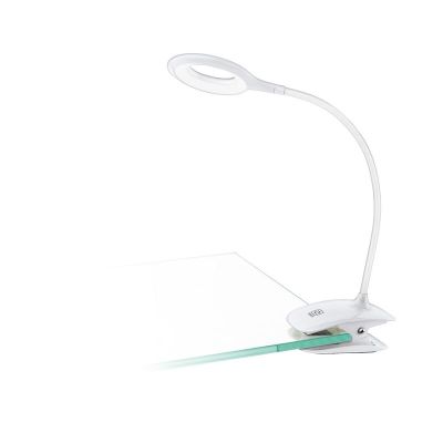 Vit klämlampa plast, Chana, 3W, 3000K LED, med brytare