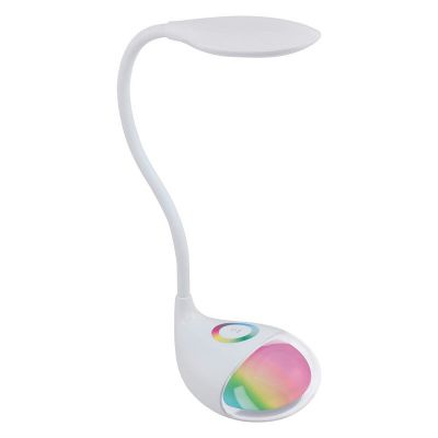 Vit modern skrivbordslampa plast, Chana, 2W, RGBW LED, med beröringsdimmer