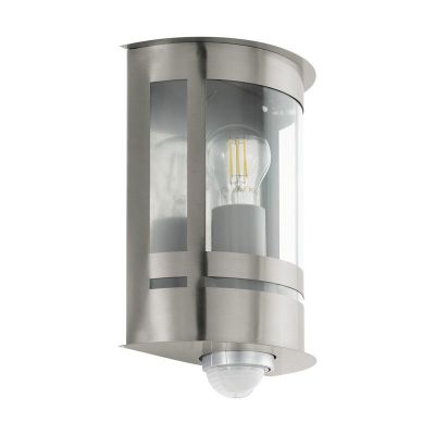 Silver modern utomhus vägglampa med rörelsesensor metall, Jeremy, IP44