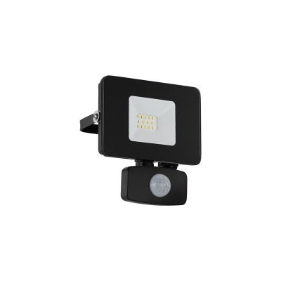 Svart utomhus vägglampa med rörelsesensor aluminium, Joey, IP44