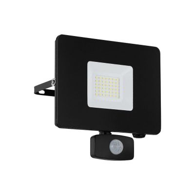 Svart utomhus vägglampa med rörelsesensor aluminium, Joey, IP44