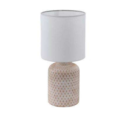 Keramik bordslampa vit, Angele, med brytare