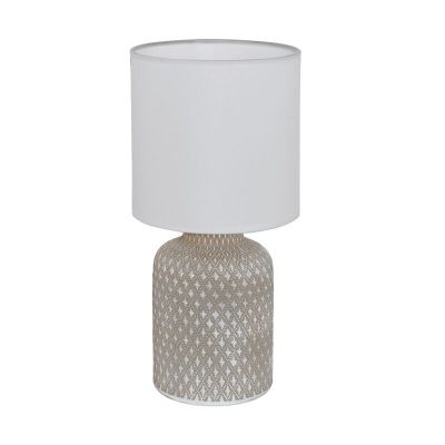 Keramik bordslampa grå, Angele, med brytare