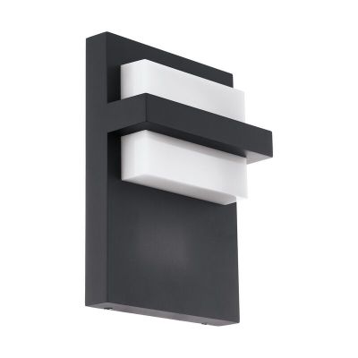Antracit modern utelampa aluminium, Nicol, 10W, 3000K LED, IP44