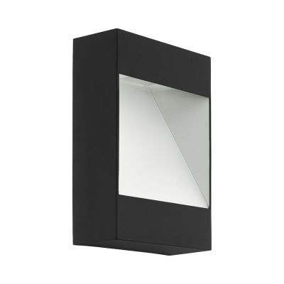 Antracit modern utelampa aluminium, Elvi, 10W, 3000K LED, IP44