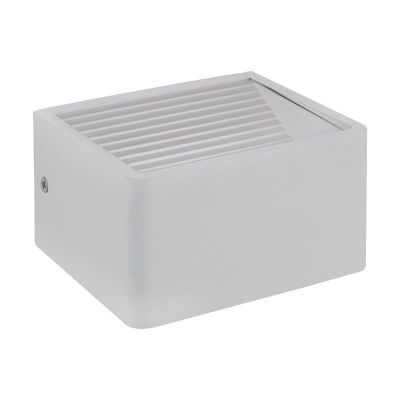 Vit modern utelampa aluminium, Nicoliene, 6W, 3000K LED, IP65