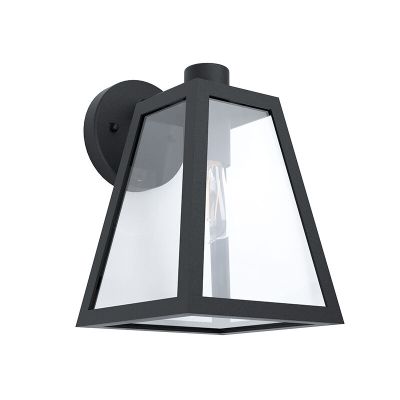 Svart modern utelampa aluminium, Laurens, IP44