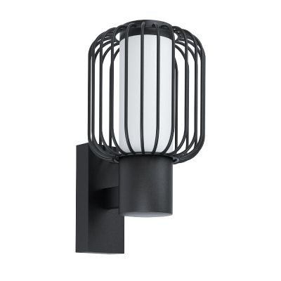 Svart modern utelampa stål, Latife, IP44