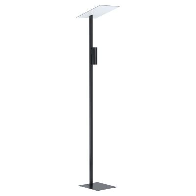 Vit modern golvlampa aluminium, Annegreet, med brytare