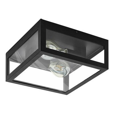 Svart modern taklampa badrum glas, Amadou, IP44
