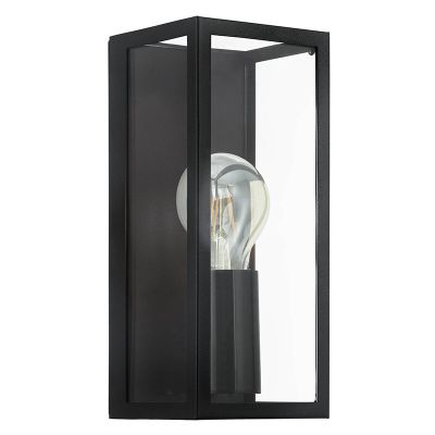 Svart modern badrumslampa vägg glas, Amadou, IP44