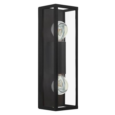 Svart modern badrumslampa vägg glas, Amadou, IP44