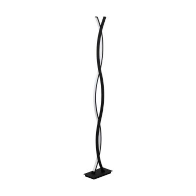 Svart modern golvlampa aluminium, Arantxa, 32W, 3000K LED, med brytare
