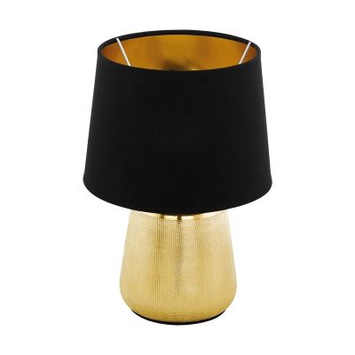 Keramik bordslampa guld, Elvin, med brytare