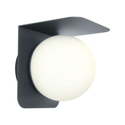 Svart modern utelampa aluminium, Lute, IP44